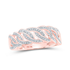 10kt Rose Gold Men's Diamond Curb Link Band Ring - A Dazzling Statement Piece! - Alternate view 1 from Splendid Jewellery