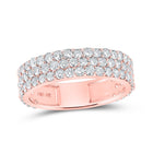 10kt Rose Gold Mens Triple Row Diamond Pave Band Ring - 2-5/8 Cttw - Alternate view 1 from Splendid Jewellery