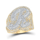 10kt Two-tone Gold Men's Baguette Diamond Initial R Ring - 8 Cttw | Splendid Jewellery - Alternate view 1 from Splendid Jewellery