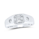 10kt White Gold Baguette Diamond Band Ring for Men - Stunning Sparkle and Style - Alternate view 1 from Splendid Jewellery