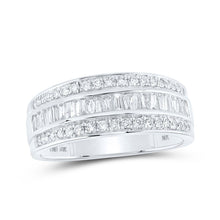 Load image into Gallery viewer, Splendid Jewellery 10kt White Gold Baguette and Round Diamond Men&#39;s Band Ring, 7/8 Cttw - Alternate view 1 from Splendid Jewellery