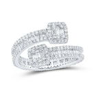 10kt White Gold Baguette Diamond Cuff Eternity Band Ring - 1-5/8 Cttw - Alternate view 1 from Splendid Jewellery