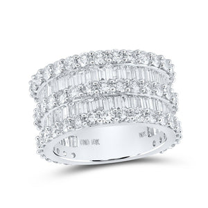 Men's Rings | 10kt White Gold Mens Baguette Diamond Eternity Ring 6-7/8 Cttw | Splendid Jewellery GND