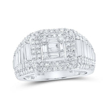 Load image into Gallery viewer, Sparkling Square Diamond Men&#39;s Ring in 10kt White Gold - 1-1/2 Cttw - Alternate view 1 from Splendid Jewellery