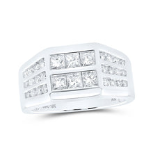 Load image into Gallery viewer, 10kt White Gold Men&#39;s Princess Diamond Band Ring - 1-1/2 Cttw | Exquisite Jewellery - Alternate view 1 from Splendid Jewellery