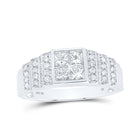 Splendid Jewellery 10kt White Gold Mens Princess Diamond Band Ring - A Dazzling Statement of Masculine Elegance and Style - Alternate view 1 from Splendid Jewellery