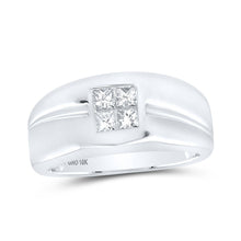 Load image into Gallery viewer, 10kt White Gold Men&#39;s Princess Diamond Band Ring - Exquisite Brilliance! - Alternate view 1 from Splendid Jewellery