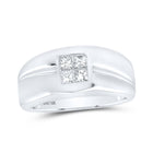 10kt White Gold Men's Princess Diamond Band Ring - Exquisite Brilliance! - Alternate view 1 from Splendid Jewellery