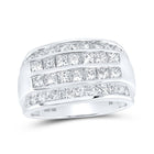 10kt White Gold Men's Princess Diamond Band Ring - 2-1/2 Cttw | Luxurious Elegance - Alternate view 1 from Splendid Jewellery