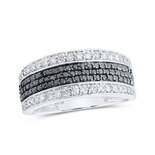 Load image into Gallery viewer, 10kt White Gold Men&#39;s Round Black Diamond Band Ring - 1-1/4 Cttw - Alternate view 1 from Splendid Jewellery