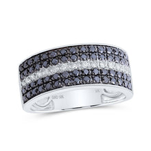 Load image into Gallery viewer, 10kt White Gold Men&#39;s Round Black Diamond Band Ring - 1 Cttw | Splendid Jewellery - Alternate view 1 from Splendid Jewellery