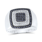 10kt White Gold Square Ring with Black Color Treated Diamond - Sleek and Striking Men's Jewelry - Alternate view 1 from Splendid Jewellery