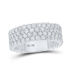 Splendid Jewellery 10kt White Gold Men's Round Diamond 4-Row Band Ring - Exquisite 4-1/4 Cttw Diamond Elegance - Alternate view 1 from Splendid Jewellery