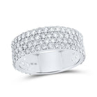 Elegant 10kt White Gold Mens Round Diamond 4-Row Pave Band Ring - 3-3/8 Cttw - Alternate view 1 from Splendid Jewellery