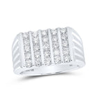 Exquisite 10kt White Gold Men's Diamond 5-Row Band Ring - 1 Cttw | Splendid Jewellery - Alternate view 1 from Splendid Jewellery