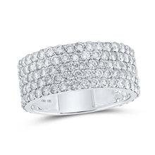 Load image into Gallery viewer, Splendid Jewellery 10kt White Gold Men&#39;s Round Diamond 5-Row Pave Band Ring - Exquisite 4-3/8 Ct.t.w. - Alternate view 1 from Splendid Jewellery