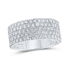 Splendid Jewellery 10kt White Gold Men's Round Diamond 5-Row Pave Band Ring - Exquisite 4-3/8 Ct.t.w. - Alternate view 1 from Splendid Jewellery