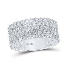 Load image into Gallery viewer, Dazzling 10kt White Gold Men&#39;s Round Diamond 5-row Pave Band Ring - 5 Cttw - Alternate view 1 from Splendid Jewellery