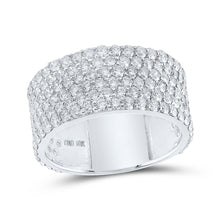 Load image into Gallery viewer, Splendid Jewellery 10kt White Gold Mens Round Diamond 6-Row Pave Band Ring - A Dazzling Statement of Masculine Elegance - Alternate view 1 from Splendid Jewellery