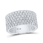 Elegant 10kt White Gold Men's Round Diamond 6-Row Pave Band Ring - 6-1/2 Cttw - Alternate view 1 from Splendid Jewellery