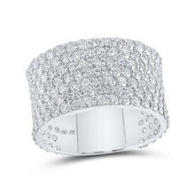 Load image into Gallery viewer, Captivating name: &quot;Dazzling 10kt White Gold Men&#39;s Diamond 7-Row Pave Band Ring - 5-5/8 Ct.t.w.&quot; - Alternate view 1 from Splendid Jewellery