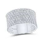 Captivating name: "Dazzling 10kt White Gold Men's Diamond 7-Row Pave Band Ring - 5-5/8 Ct.t.w." - Alternate view 1 from Splendid Jewellery