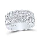 Splendid Jewellery 10kt White Gold Men's Round Diamond Band Ring - Captivating 1-1/2 Cttw Masculine Elegance - Alternate view 1 from Splendid Jewellery