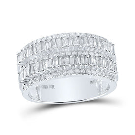 Splendid Jewellery 10kt White Gold Men's Round Diamond Band Ring - Captivating 1-1/2 Cttw Masculine Elegance - Alternate view 1 from Splendid Jewellery