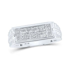 10kt White Gold Men's Round Diamond Band Ring - Exquisite Brilliance - Alternate view 1 from Splendid Jewellery
