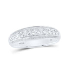 10kt White Gold Men's Round Diamond Band Ring - Captivating Brilliance - Alternate view 1 from Splendid Jewellery