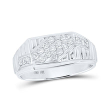 Load image into Gallery viewer, 10kt White Gold Men&#39;s Round Diamond Band Ring - 1/2 Carat Total Weight - Splendid Jewellery - Alternate view 1 from Splendid Jewellery