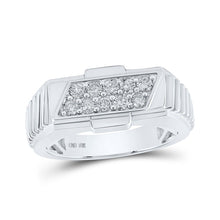 Load image into Gallery viewer, 10kt White Gold Men&#39;s Round Diamond Band Ring - 1/2 Cttw | Splendid Jewellery - Alternate view 1 from Splendid Jewellery