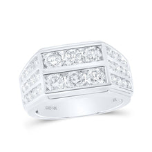 Load image into Gallery viewer, 10kt White Gold Men&#39;s Round Diamond Band Ring - Exquisite Brilliance - Alternate view 1 from Splendid Jewellery