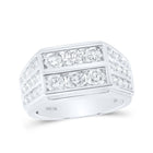 10kt White Gold Men's Round Diamond Band Ring - Exquisite Brilliance - Alternate view 1 from Splendid Jewellery