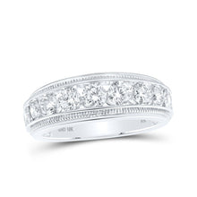 Load image into Gallery viewer, 10kt White Gold Mens Round Diamond Band Ring 2 Cttw | Dazzling Elegance - Alternate view 1 from Splendid Jewellery