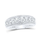 10kt White Gold Mens Round Diamond Band Ring 2 Cttw | Dazzling Elegance - Alternate view 1 from Splendid Jewellery
