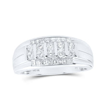 Load image into Gallery viewer, Splendid Jewellery 10kt White Gold Men&#39;s Round Diamond Band Ring - A Dazzling Statement Piece with 3/4 Cttw - Alternate view 1 from Splendid Jewellery
