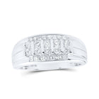 Splendid Jewellery 10kt White Gold Men's Round Diamond Band Ring - A Dazzling Statement Piece with 3/4 Cttw - Alternate view 1 from Splendid Jewellery