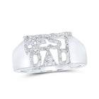 10kt White Gold Mens Round Diamond BEST DAD Band Ring 1/10 Cttw | Splendid Jewellery -> "Dazzling Diamond Tribute to Fatherhood Ring" - Alternate view 1 from Splendid Jewellery