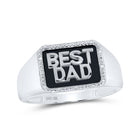 10kt White Gold Men's Round Diamond BEST DAD Band Ring 1/20 Cttw | Splendid Jewellery - The Ultimate Father's Day Tribute - Alternate view 1 from Splendid Jewellery