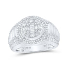 10kt White Gold Men's Round Diamond Circle Cluster Ring - A Dazzling Statement of Elegance and Sophistication - Alternate view 1 from Splendid Jewellery