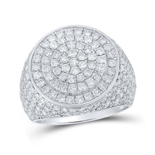 Load image into Gallery viewer, 10kt White Gold Men&#39;s Round Diamond Circle Cluster Ring - Stunning Brilliance - Alternate view 1 from Splendid Jewellery