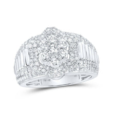 Load image into Gallery viewer, Sparkling Brilliance: 10kt White Gold Men&#39;s Diamond Cluster Ring - 1-7/8 Cttw - Alternate view 1 from Splendid Jewellery