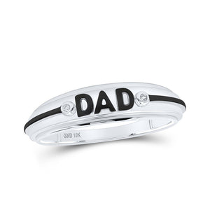 Men's Rings | 10kt White Gold Mens Round Diamond DAD Band Ring .01 Cttw | Splendid Jewellery GND