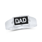 10kt White Gold Mens Round Diamond DAD Band Ring - A Timeless Symbol of Love and Appreciation - Alternate view 1 from Splendid Jewellery