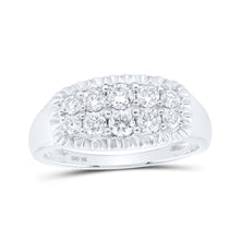 Load image into Gallery viewer, 10kt White Gold Men&#39;s Round Diamond Fluted Band Ring - Exquisite Brilliance - Alternate view 1 from Splendid Jewellery