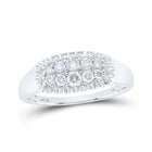 Luxurious 10kt White Gold Men's Diamond Fluted Band Ring - 1/2 Cttw - Alternate view 1 from Splendid Jewellery