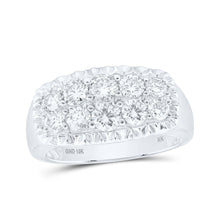 Load image into Gallery viewer, Splendid Jewellery 10kt White Gold Fluted Band Ring with 2 Cttw Round Diamond for Men - Alternate view 1 from Splendid Jewellery