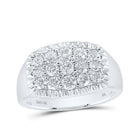 Exquisite 10kt White Gold Men's Diamond Fluted Cluster Ring - 1-1/2 Cttw - Alternate view 1 from Splendid Jewellery