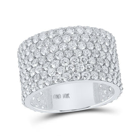 Splendid Jewellery 10kt White Gold Men's Round Diamond Pave 7-Row Band Ring - 7-1/2 Ct.t.w. - Alternate view 1 from Splendid Jewellery